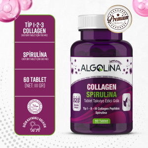 Algolina Collagen + Spirulina 60 Tablets (Collagen Type I - II -III) - (2 pieces)